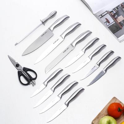 China Viable Wholesale Japanese Knife Block Set Modern Stainless Steel 13Pcs Knife Sets Kitchen Knife Set for sale