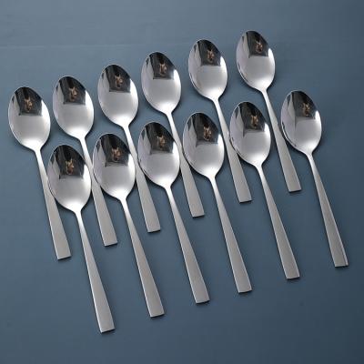 China Viable Stylish Wholesale 12pcs Flatware Sets Cheap Dinner Spoon Set Stainless Steel Spoon for sale