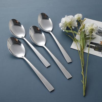 China Sustainable New Arrivals Flatware Spoon Set Serving Table Dinner Stainless Steel Spoon for sale