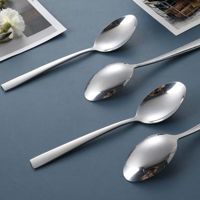 China Sustainable Mirror Polish Flatware Table Spoon Set Bulk Dinner Metal Stainless Steel Spoon for sale