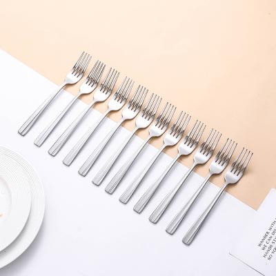 China High Performance Metal Silverware 12Pcs Sustainable Flatware Sets Dinner Fork Set Stainless Steel Fork for sale