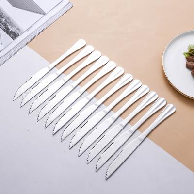 China Viable Fine Quality Stainless Steel Mirror Polish Thick Knives Dinner Knife For Restaunrant for sale