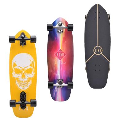 China Hot Youth Style Surf Skateboard New 7 Ply Maple Wood Canadian Land Surf Skateboard 30inch for sale