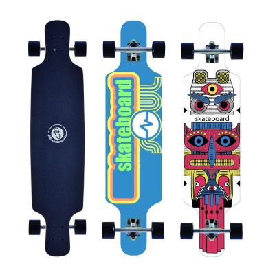 China Youth FISH china manufacturer 4 big wheel maple dance longboard skateboard with super ABEC-9 bearing for sale