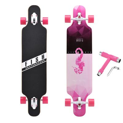 China Young People Four-wheeling Street OEM Sport Longboard Dancing Wooden Skateboard For Adults for sale