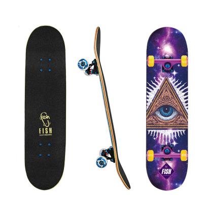 China Beautiful Printing 9 Ply Maple Adult Chinese Wooden Cruiser Skateboard Skateboard Can Do OEM for sale