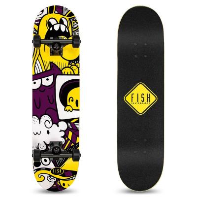 China OS780 adult wholesale wood skateboard handle strip with silk screen printing longboard for sale