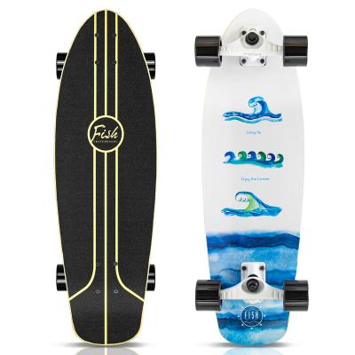 China Wholesale Youth DIY Kids Paint White Surf Beginner Four-Wheel Complete Skateboard Skate Boards Long Boards for sale