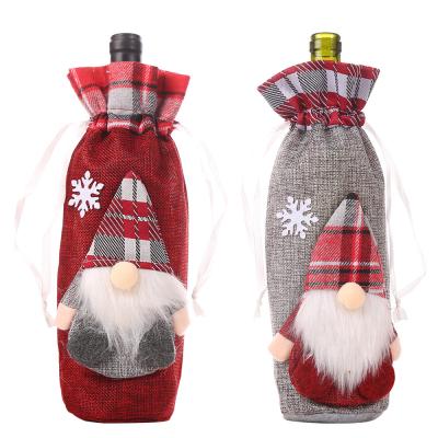 China Christmas Wholesale Doll Bag Wine Bottle Wine Tote Bag Packing Faceless Wine for sale