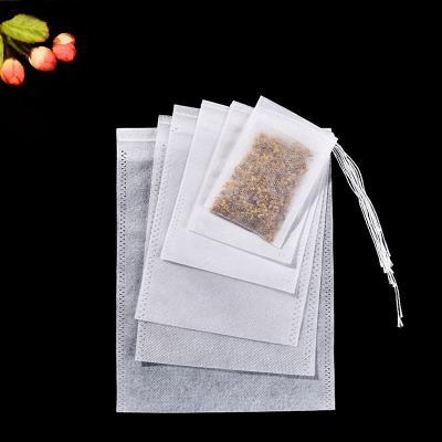 China BIODEGRADABLE BIODEGRADABLE Disposable Empty Nonwoven Tea Drawstring Filter Tea Filter Bags for Loose Leaf Teal for sale