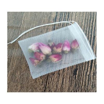 China Empty Tea Reversal Nylon Tea Bag With String Tag Customize Logo Label for sale