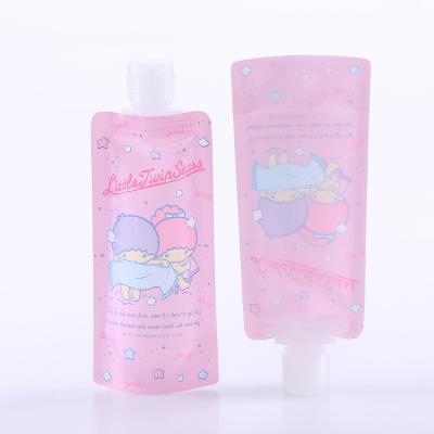 China Plastic Skin Care Product 90ml Spout Plastic Bag for sale