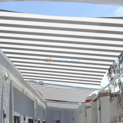 China Outdoor Seating And Dining Rooms New Design Stripe HDPE Sun Shade Sail For Garden for sale