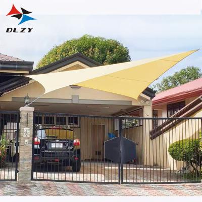 China 2019 new 5*5m waterproof knitting polyester rain proof sunsail fabric shade sail net for sale