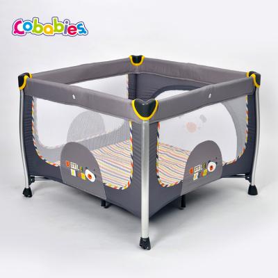 China High Quality Foldable Metal Baby Playpen Portable Square Baby Play Yard for sale