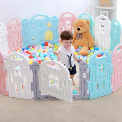 China Durable Eco-friendly Plastic Baby Safety Playpen Infant Fence, Baby Play Yard With Gate Household Baby Fence for sale