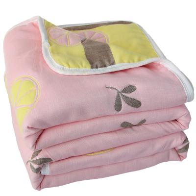 China 10 Layer Sustainable Gauze Blanket Printed Design 120*150cm Thick Cotton Baby Blanket for sale