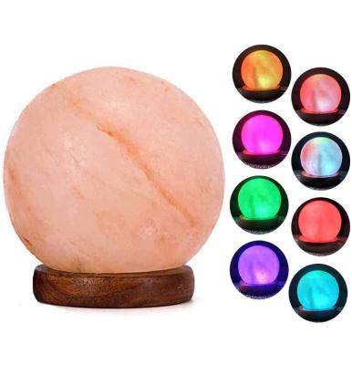 China Home Decoration Himalayan Salt Lamp Crystal Pink Natural Handcraft Multi Color Changing LED Salt Night Light for sale