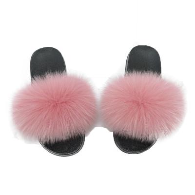 China Fashion Trend Multi Fox Fur Woman Slipper for sale