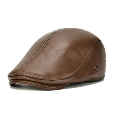 China Casual Outdoor Genuine Leather Hat Cap Man Peaks for sale