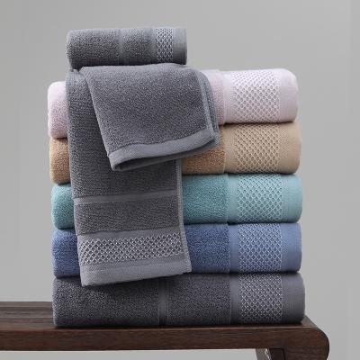 China Bathing Towels Solid Color Cotton QUICK DRY Soft Bathing Towel 70*40cm for sale