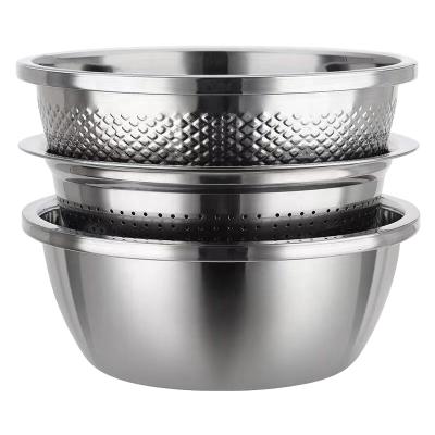 China Viable factory produced stainless steel product scrub basin which wash a condiment POTS face basin 3 times for sale