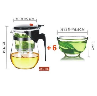 China WITH LID 500ml Glass Teapot Coffee Pot Teapot Suits Covered Five Times Glass Tea Set Gift for sale