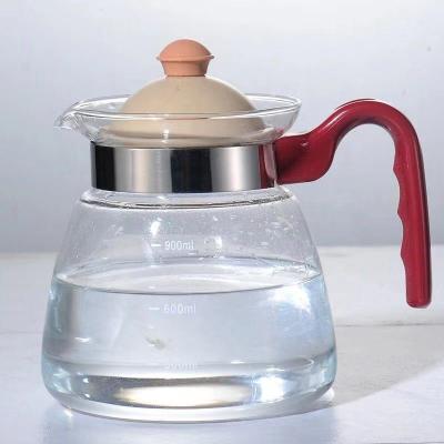 China WITH LID 1000ml high direct fire pot high temperature resistant glass teapot borosilicate coffee pot large capacity for sale