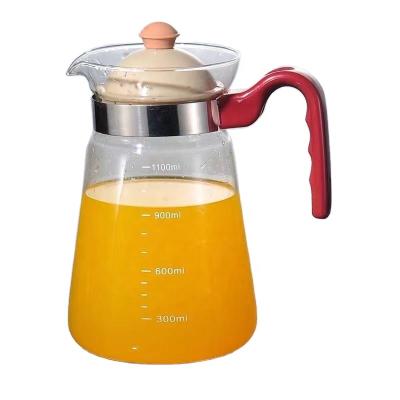 China WITH LID 1200ml Large Capacity Direct Fire High Temperature Resistant Glass Pot Teapot for sale