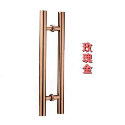 China Modern Type Satin Hardware Door Handle Stainless Steel H SS Stainless Steel Nickel Glass Long Door Pull Handle for sale