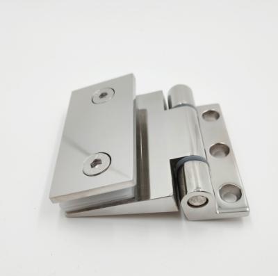 China High Quality Stainless Steel 90 Degree Frameless Wall To Glass Shower Clamp Bathroom Door Shower Hinge en venta