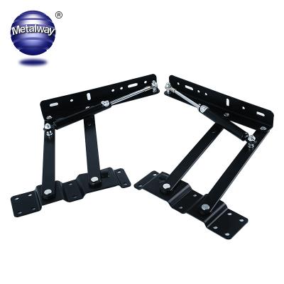 China Gas Hydraulic Spring Furniture Hardware Folding Stand Rack Bracket Extended Tea Coffee Table Hinge Mechanism Lift Up Top Hinge for sale