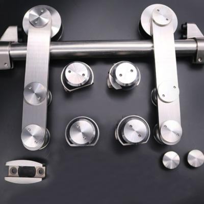 中国 Office Stainless Steel Sliding Door Connector Kits Glass Barn Door Hardware 販売のため