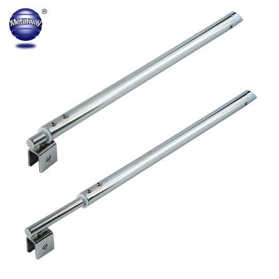 Chine Wall Mount Bathroom Accessory Fasten Knight head Stainless Steel 304 Cylinder Adjustable Glass Fixing Pull Rod Glass Support Bar à vendre