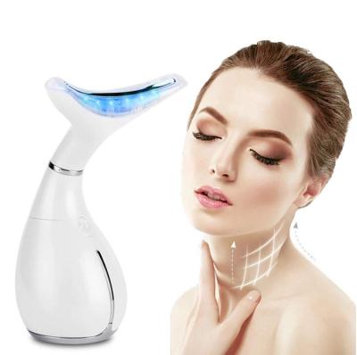 China Anti-Puffiness Household Beauty Device Neck Massage Tightening Machine Lead Photon Therapy Face Neck Care Wrinkle Lift Remover for sale