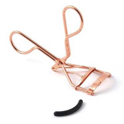 China Durable Wholesale Cosmetic Eyelash Tools Professional Stainless Steel Rose Gold Eyelash Curler Set Private Label for sale