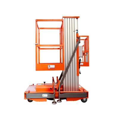 Cina Good price elevated Hydraulic Lift Scissor work platform vertical single mast aluminum alloy in vendita