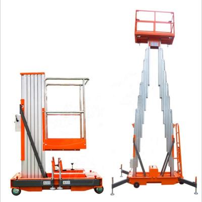 China Portable small manual man lift platform plataforma elevadora single person aluminum telescopic for sale