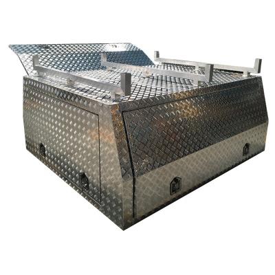 China Rest on Your Truck or Workshop Ute Aluminum Canopy Tool Box Ute Canopy with Three Covers OEM/ODM for sale