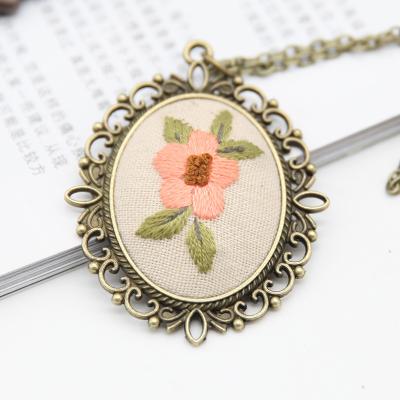 China China Embroidery Starter Kit for Beginners, Retro Collar Series Cross Stitch Tools for Collar, DIY Embroidery Pendant Kit for sale