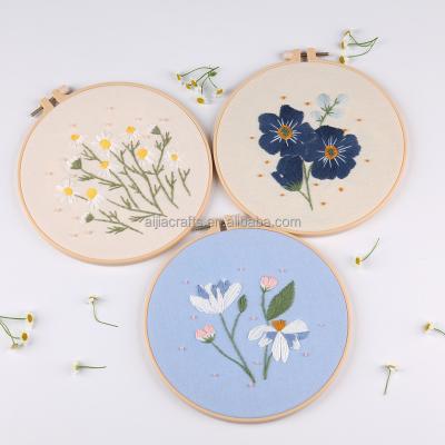 China China Stamped DIY Cross Stitch Kits with Embroidery Hoops, Colorful Threads Needles, Embroidery Hand Kits for sale