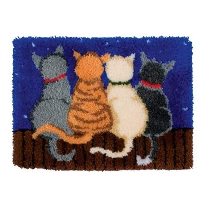 China China Latch Hook Blanket Kits Crocheting Cushion Mat Crochet Tapestry Sofa Decor, Latch Rug Blanket Cats Hook for sale