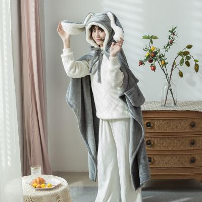 China Long style, warm and comfortable plush warm sale rabbit ear coat coat for sale