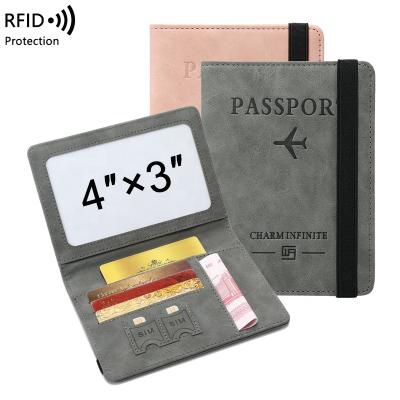 China High Quality 2021 New Fashion 4*3 Inch Passport Holder PU Passport Holder RFID Passport Holder for sale