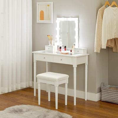 China Other High Quality New Arrival White Dressering Table Sets Nordic Bedroom Mirror Dresser Table for sale