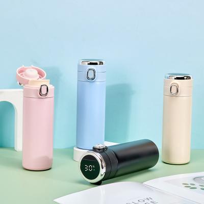 China Durable Double Layer Stainless Steel Vacuum Thermos Mug Led Double Wall Vacuum Flask Water Mugs Thermos Cup for sale