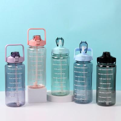 China Custom Viable Bpa Free Sports Water Bottle PC Motivational Water Bottle With Time Marker for sale