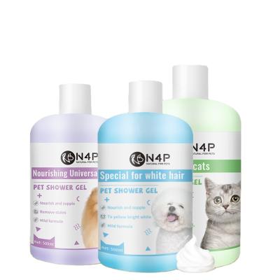 China Wholesale OEM Custom Sensitive Skin Tickle Stocked 500ml N4P Logo Pet Dog Cat Cleaning Anti Worms Release Mild Shampoo for sale