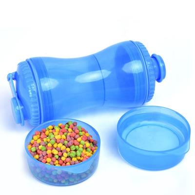 China Viable 2 in 1 Portable Pet Water Food Container Cats Dog Bottle Pet Travel Water Drink Cup with Bowl for sale