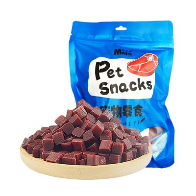 China Factory Price 500g Sustainable Pet Snacks Dog Training Treats Beef Cubes Flesh Strips Dog Food For Teeth Cleaning for sale